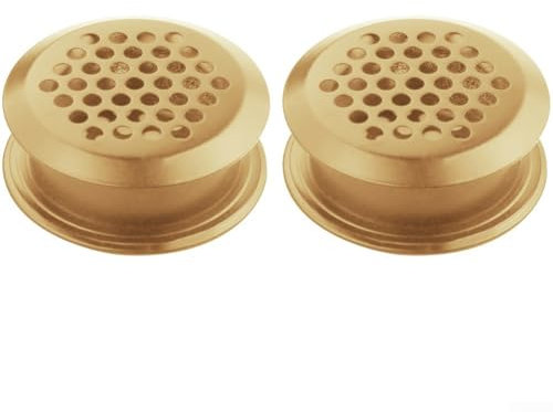 Vents Cover Double-Sided Wardrobe Shoe Cabinet Ventilation Grille Air Vent Stainless Steel Circular Louvre Mesh Hole Decorative Cover 35mm Gold 2/10/20 PCS(10pcs)