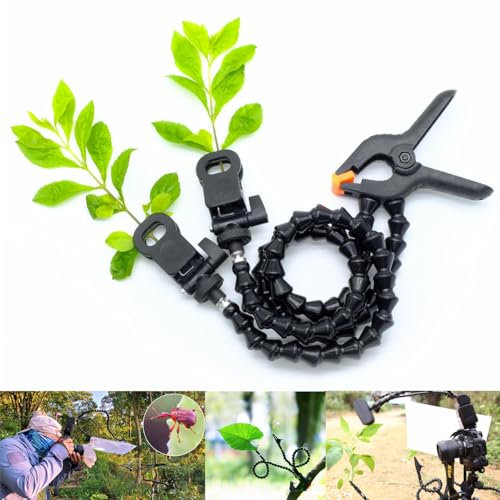 Guage Double Macro Arm Macro Clamp 60 cm with 360° Rotatable Adjustable Clip for Insects, Flowers and Backgrounds (Double-Tube Type)