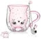 Cadeau Femme Anniversaire Tasse Chat Mignon Verre Double Paroi Tasse à Café Tasse à Thé Cadeau Original Femme Maman Saint Valentin Noël Idée Cadeaux Femme Homme Chat Noir Mug Kawaii