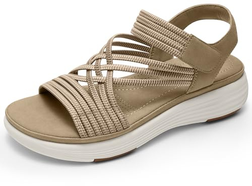 Vilanva Women's Comfortable Walking Sandals (Dark Khaki Size 8)