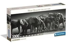 Clementoni Puzzle Elefanten-Herde 1000 Teile Erwachsene - HQ Collection - 70 x 50 cm - Anspruchsvolles Puzzle 14-99 Jahre - 39895