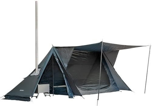 POMOLY Hot Tent Bushcraft Zelt, STOVEHUT 20 Ultraleichter Unterstand mit 4 Stangen für 1-2 Personen Camping, Wandern, Rucksackreisen (Blaugrau)