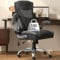 Bürostuhl Ergonomisch,Stoff Schreibtischstuhl,Chefsessel mit verstellbarer Lordosenstütze,extra breitem Sitz,hochklappbaren Armlehnen und hoher Rückenlehne,180KG Belastbarer Computerstuhl,Schwarzgrau