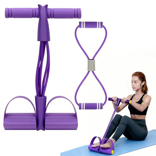 Widerstandsband mit 6 Röhren, 8, Pedalspannseil, Widerstandsband für Ganzkörpertraining, Zuhause, Fitnessstudio, Yoga, Fitness, Übung für Männer und Frauen, 2 Stück