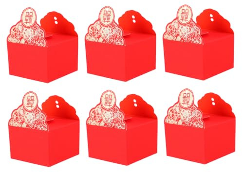 Healvian 15 Stück Rote Hochzeitsbox aus Papier Kreative und Dekorative Geschenkverpackungen nicht Leicht Verformbar für Hochzeitsfeier Dekoration