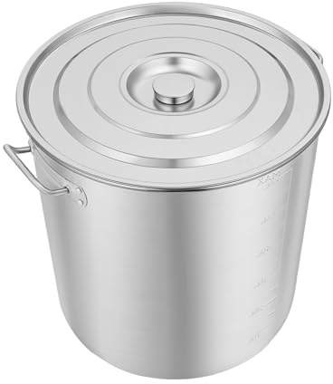 Großer Suppentopf Edelstahl, 70L Kapazität Gastro Topf Mit Deckel, Professioneller Kochtopf Für Induktion Gasherd, Vielseitiger Bratentopf Für Catering Party Hotel, 45cm Durchmesser