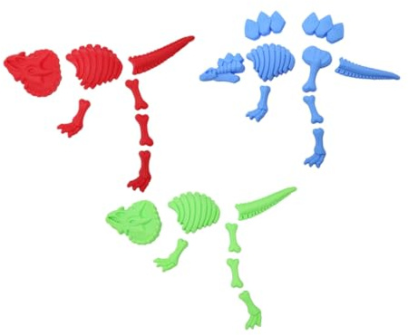 HEALSOPTHY 3 Stück Dinosaurier Sandformen aus Kunststoff Buntes Strandspielzeug für Langlebige Sandkasten und Strandformen