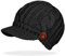 dy_mode Schirmmütze Damen Mütze Strickmütze warme Wintermütze mit Holzknopf in 4 Farben - A080 (A080-Schwarz)