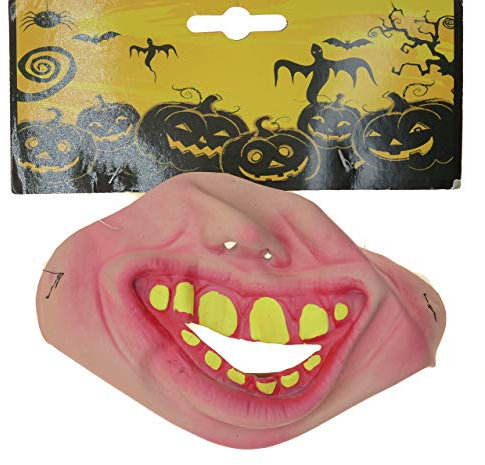 PROtastic Demi-masque humoristique en latex avec grosses dents souriantes pour déguisement d'Halloween ou bal masqué