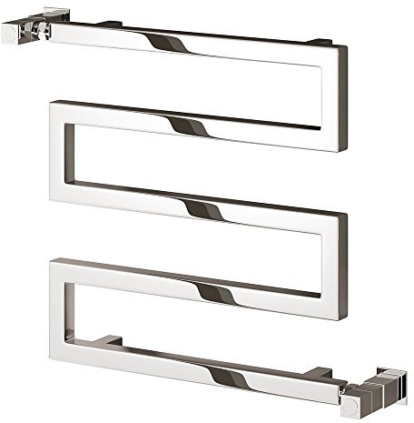 Reina Serpe Chrome Straight Square Designer Heated Towel Rail 270mm x 500mm Central Heating