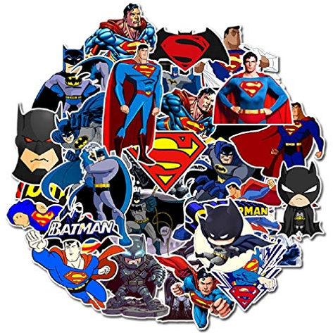 ⭐Top Aufkleber! ⭐ Set von 45 Kleine Superman und Batman Aufkleber - Comics Qualität - Vinyls Stickers Nicht Vulgär – Bomb, Superhelden, Superheld, Marvel - Anpassung, Scrapbooking, Bullet Journal