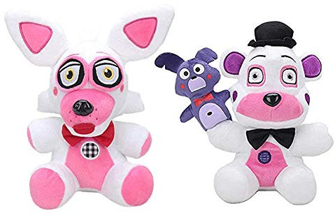 Zhongkaihua Funtime Foxy+Funtime Bear Set Five Nights Game Plush Set Fnaf Plushies Fnaf Toys for Kids Christmas New Year Birthday Gift