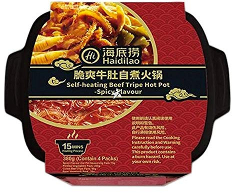 Haidilao Self-Heating Beef Tripe Hot Pot Spicy Flavour 380g