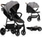 LIONELO Zoey Kinderwagen Buggy bis zu 15 kg, XXL-Verdeck mit Sonnenschutz, Liegeposition, Fußstützenverstellung, EVA Schaumstoffräder, Moskitonetz, zusammenklappbar Grau