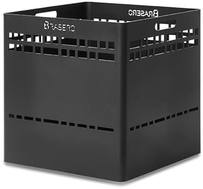 Brasero Charbon et Bois Kubik - Brasero à Bois - Origine France Garantie - pour Jardin et terrasse - Acier - Noir