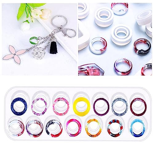 3 Stück Ring Silikon Formen Set,Silikonform Ringe Epoxidharz,DIY Ring Silikonform,für DIY Fingerringe, Diamant-Ohrringe, Anhänger und Schmuckbasteleien Herstellen
