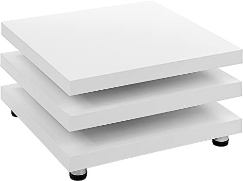 STILISTA Table Basse 360° Plateaux pivotants, Design Cube, différentes Tailles et Couleurs, 73 x 73 cm Blanc Mat