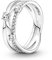 PANDORA Damen Ring Silber funkelndes Dreifachband mit Zirkonia 199400C01 199400C01-52 cm