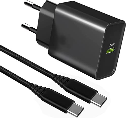 25W Chargeur USB C pour Samsung Galaxy A15/A14 A16 A34 A35 A36 A26 A52 A52S A55 5G A33 A23 A22 A05S/S23/S24 Plus/S22 Ultra/S21 FE/S20,Z Fold 4 5/Z Flip,Tab A9/A8/A7 Lite Charge Rapide Prise et Cable