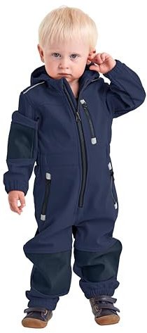 first instinct by killtec Jungen FIOW 35 MNS ONPC Softshell Overall mit Kapuze, dunkelblau, 86/92