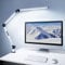 MediAcous LED Desk Lamp, Dual Light Source with Clamp, Dimmable 4 Color Modes & Brightness Swing Arm Eye-Caring Clip-on Architect Lamp Memory Function for Work Study Home Office, White