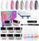 Nails Dipping Powder Set, French Nagelpuder Starter Set 8 Farben Rosa Blau Lila Dip Powder Nail Set mit 4 Liquid Set, Base Top Coat, Activator,Brush Saver für Anfänger DIY Essential Maniküre System