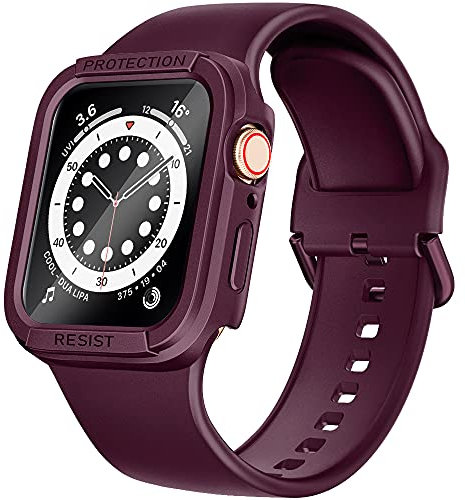 BBZ Compatible con Apple Watch Strap 40mm,Funda Protectora de película Protectora con Correa de Silicona Suave [3 en 1] para iWatch Series SE 6 5 4