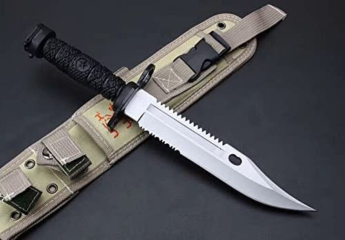 FARDEER Couteau outdoor fixe, K09 couteau de chasse lame fixe, pleine soie, couteau de survie tranchant avec étui, bushcraft de ceinture