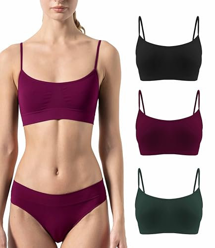Risalti Reggiseno Senza Ferretto Spalla Stretta 3 Pz - Bralette in Microfibra, Brassiere Top Elasticizzato, Intimo Donna Senza Cuciture - Made in Italy
