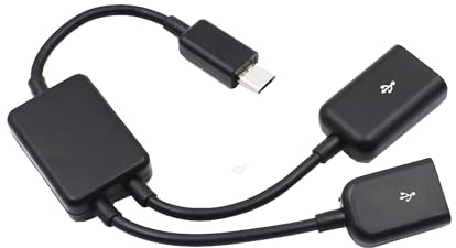 Bolwins F64 Micro USB OTG Adapter Kabel 2X USB A Host Hub 19cm für Maus Tastatur USB Stick Plug & Play für OTG-fähige Smartphones Tablets