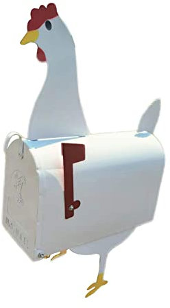 PLGEBR Einzigartiger Hühner-Kuh-Pferd-Briefkasten aus Metall zur Wandmontage, Dekoration für draußen, Garten, Briefkästen, Tierhandwerk, Wetter, R1y1 Bauernhof,