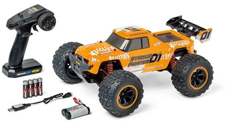 Carson 500404253 1:10 XS Stadium Fighter 100% RTR orange - Ferngesteuertes Auto, RC Buggy, inkl. Batterien und Fernsteuerung, Offroad Buggy