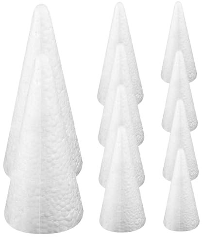 Conos De Poliestireno 10 Piezas Conos De Espuma para Suministros De Manualidades Navideñas Conos De Manualidades De Varios Tamaños para Hacer Gnomos De Árboles De Navidad Proyectos De Arte DIY Conos