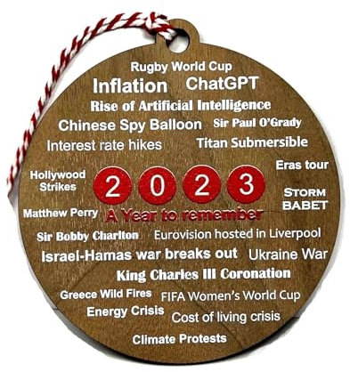 2023 Christmas Tree Bauble Decoration Walnut