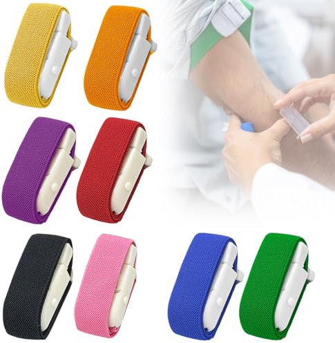 8 tubos de almacenamiento para venas con hebilla de liberación, manguera de estiba de sangre, torniquete altamente flexible para médicos, sanitarios y camping (8 colores)