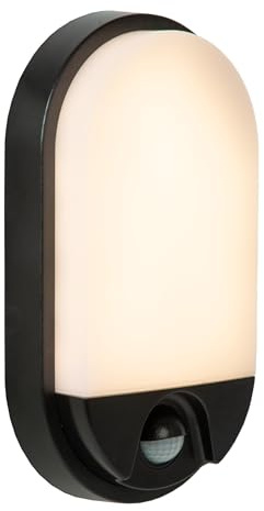 LUCIDE HUPS IR - Wandleuchte Innen/Außen - LED - 1x10W 3000K - IP54 - Bewegung und Tag/Nacht-Sensor - Schwarz