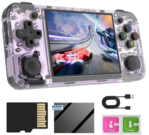 RG35XX H Console Portatile Retrogaming, Sistema Linux 10000 Giochi 128G Videogiochi Portatili, Schermo Da 3,5 Pollici Game Console Supporto Gamepad e Uscita TV, Batteria 3500mAh Console Retro Game