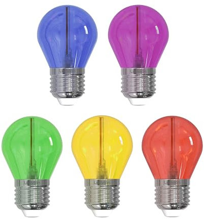 Ledvion - 6x E27 LED Lampe Farben, 1W, 2100K, 50 Lumen