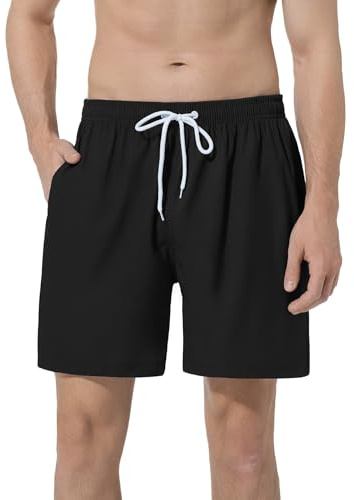 ACHTELEPHS 6” Herren Badehose mit Innenslip & Taschen, Quick Dry Badeshorts
