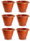 Tradineur - Pack de 6 Macetas Redonda Terracota - Fabricado en Plástico - Macetero Apto para Exterior e Interior del hogar - Ø 40 cm - Color Marrón