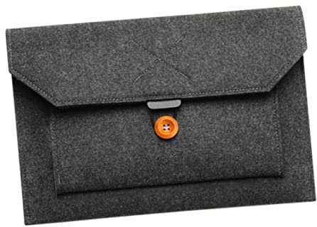 KONTONTY 13-inch Laptop Pouch Felt Laptop Storage Bag Business Computer Handbag Portable Black for Office and Travel