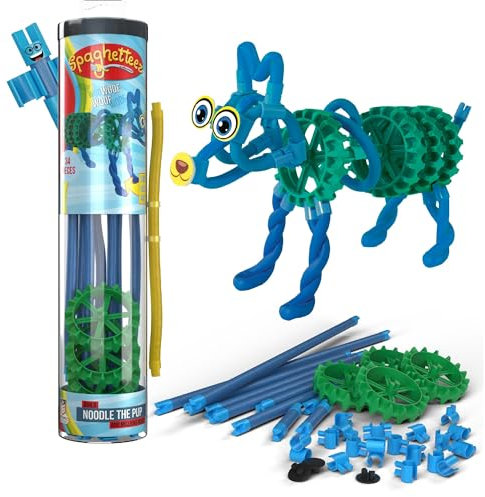 spaghetteez Noodles The Pup – Fun and Interactive Dog Building Toy – Flexible, Bendable Construction Kit for Kids – Promotes Creativity, Fine Motor Skills, and Hands-On Learning- Ideal for Age 5+