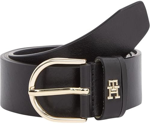 Tommy Hilfiger Damen Gürtel Essential Effortless 3,5 cm mit Dornschließe, Schwarz (Black), 85 cm