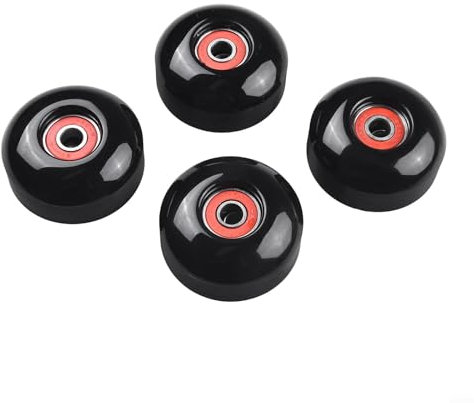 Longboard Rollen 52x32mm, 95A Soft 4er Set mit ABEC9 Kugellager (Schwarz)