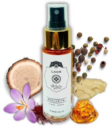 Laos Eau de Parfum - orientalischer Herrenduft, sinnlich und geheimnisvoll, mit würzigem und holzigem Aroma - Melia Parfum - 30 ml
