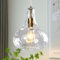 ZYBWL Suspension luminaire verre transparent, lustre métal doré, suspensions d'éclairage intérieur moderne, suspension luminaire cuisine, chambre, salon, Ø 24 cm