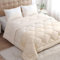 TMMDH Bettdecke 200x220 Ohne Bezug Nutzbar, Liniendruck Bettdecken Waschbar Ganzjahresdecke Retro Stil 4 Jahreszeiten Steppdecke, Bettzeug Microfaser mit 2 Kissenbezug für Sommer Winter Doppelbett