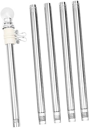 CIYODO Edelstahl Fahnenmast Kit 6 Fuß Mit Wandhalterung Drehbar 5 Stück Fahnenmast Haus Garten Balkon