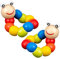 Bauchzeit Raupe, 2pcs 7,9 Zoll Holz Caterpillar Zappill Toy, niedliche Bunte Krabbelspielzeug, Entwicklungsbabys für Jungen Mädchen Spielzeug