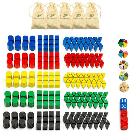 Waldfelsen® 5 Sätze mit Spielfiguren - 200 Infanterie, 60 Kavallerie und 40 Artillerie passend für das Brettspiel Risiko (Farben: Blau, Rot, Gelb, Grün & Schwarz)